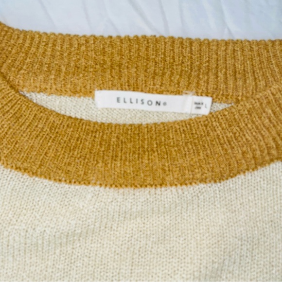 Ellison cream colored mustard/Tan knit! Size large - Picture 7 of 9